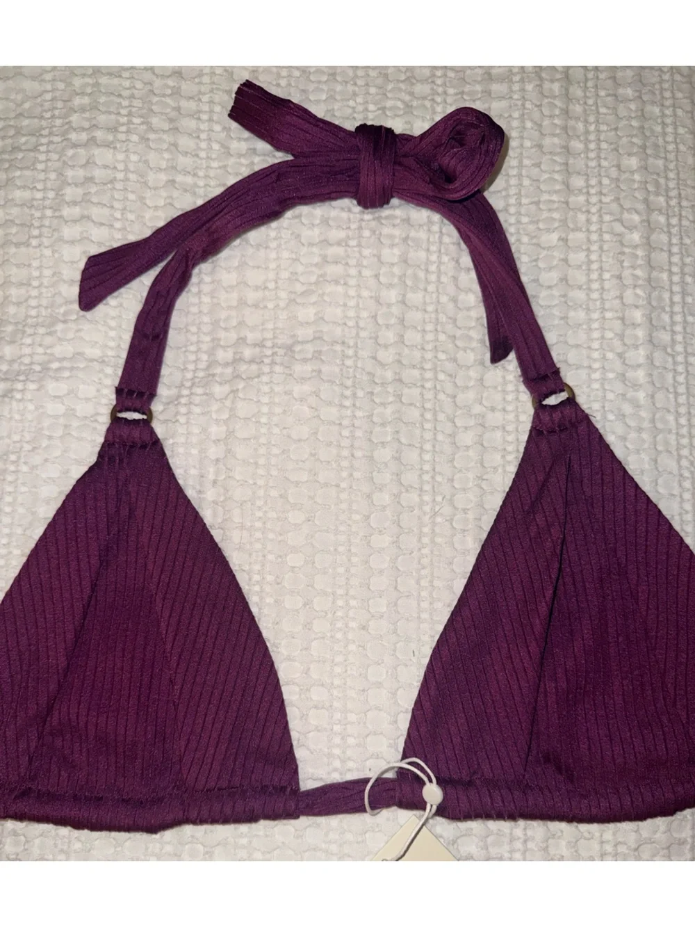 Monday Swimwear ribbed Morocco bikini top in eggplant purple BNWT new VVV XXL